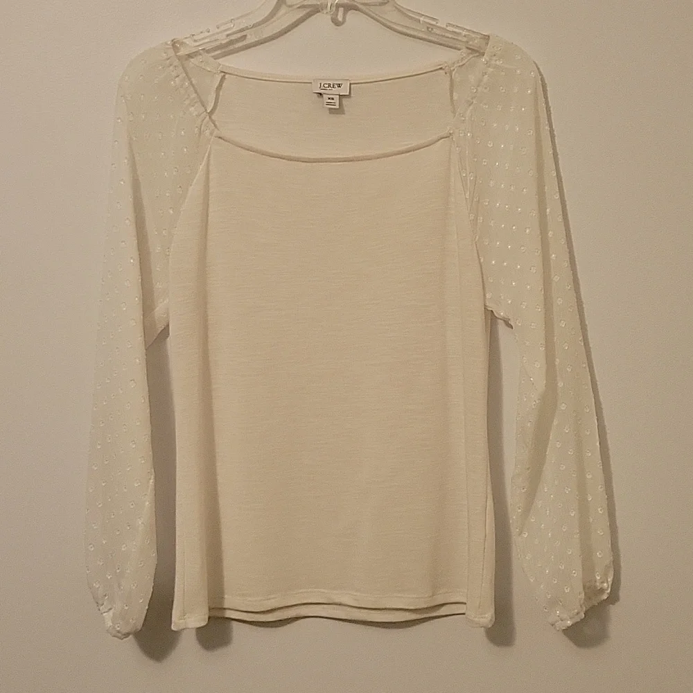 J. Crew White Round Neck Shirt, Size X-Small